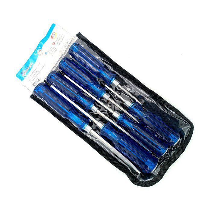 پیچگوشتی کیفی 7 عددی ضربه خور رها – آبی